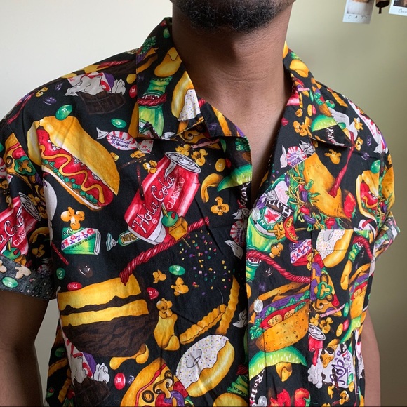 Other - • vintage ‘quarantine snacks’ button-up •
